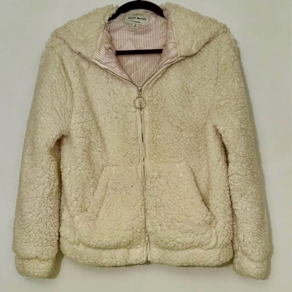 Haute Monde Hooded Sherpa Jacket